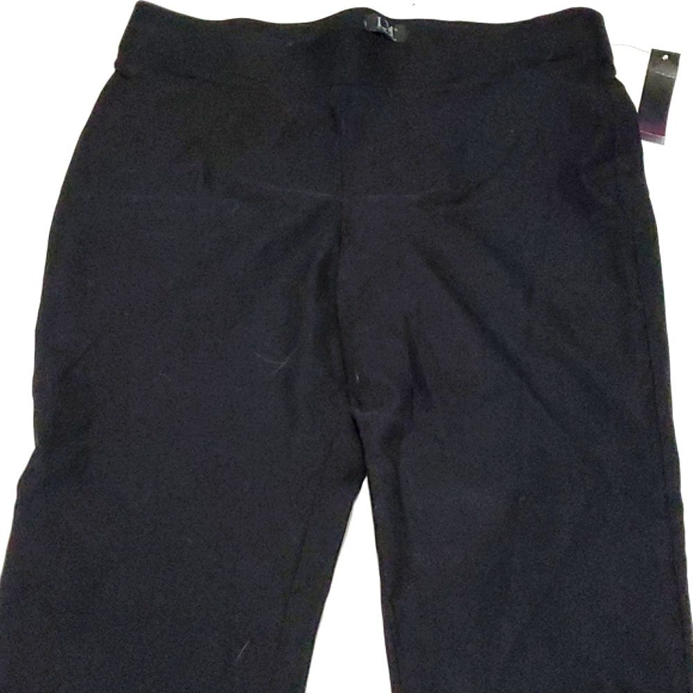 LM by Lola Morena Black Straight Leg Pull On Cropped Pants Casual Workwear LP